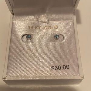 14 KT Gold aqua earrings